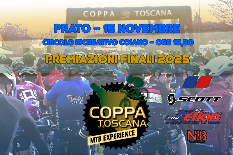 Il 15 novembre a Prato le premiazioni della Coppa Toscana Mtb